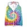 Sweats à capuche pour hommes de luxe imprimés en 3D Tie Dye Flashbacks pour hommes colorés femmes sweat à capuche d'automne sweats vêtements d'extérieur à glissière