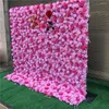 Decorative Flowers SPR Roll Up Artificial Silk Rose Flower Wall Backdrop Panel For Wedding Decoration