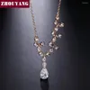 Pendentif Colliers Zhouyang Crystal Collier de mariage pour femmes Top Qualité Zyn135 Élégant Rose Gold Couleur Bijoux Autrichien