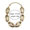 Choker BK Women's Golded Acrylic Necklace Alloy Geometric Oval Link Chain Boho StatementBib Collar Fashion Jewelry