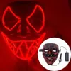 UPS Glowing Face Mask Halloween Decorations Glow Coser Masker PVC Material LED Lightning Women Män kostymer för vuxna hem
