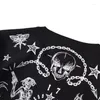 T-shirt da uomo 2022 Arrivo Camicia stampata casual in cotone lavorato a maglia Tshirt Homme Hip Hop Body Direct Spray Skull Star Manica corta O-Collo