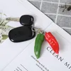 Keychains Funny PVC Red Green Pepper Keychain Creatice Food Vegetable Portable Bag Backpack Purse Charms Ornament Hanging Woman Jewelry