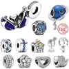 925 Silver Charm Beads Dangle Blue Planet Dangle Boy Girl Bead Bead Fit Pandora Charms Bracelet Diy Jewelry Association