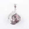 Pendentifs en pierre naturelle Rhodochrosite, boule ronde, perle griffe de Dragon, cristal Reiki Chakra pour femmes, pendentif cadeau N3110