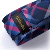 Bow-slipsar män slips Purple Blue Plaid Silk Wedding Tie för Hanky ​​Cufflinks Set Dibangu Designer Business Party SJT-653