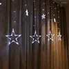 Strings Christmas String AC 220V Romantic Fairy Star LED Gardinbelysning för Holiday Wedding Garland Party Decoration