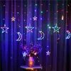 3 5m 138leds Star Moon Tenda LED String Light Christmas Garland Lights Romantic Holiday Lighting for Wedding Party Decor301E