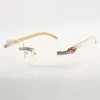 Montature per occhiali da sole XL Diamond Buffs 3524015 con gambe in corno di bufalo naturale e lenti trasparenti da 57 mm6122396