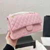 CC Bag Shopping Bags 2022ss Womens Classic Double Flap Quilted Gold Hardware Turn Lock Crossbody Shoulder Sacs à main 15 couleurs peuvent choisir Desi