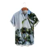 Erkekler Sıradan Gömlekler Erkek Çiçek Hawaii Kısa Kollu Düğme Down Plaj