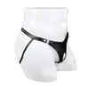 MUITOPANTES MENINO MENINO RECULHO DE RECULHO ARTIFICIAL DE CALARO ANELO DE METAL METAL Jock Strap Faux Zipper String