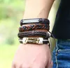 Männer Frau Kuhläden Armband DIY Perlen -Stränge Buchstaben Kreuzhip Hop -Kombination Anzug Armband 12styles/1Set