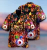 Camicie casual da uomo 2022 Creativo hawaiano uomo e donna spiaggia stampa 3D tamburo musicale moto tempo libero collare cubano corto