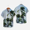 Erkekler Sıradan Gömlekler Erkek Çiçek Hawaii Kısa Kollu Düğme Down Plaj