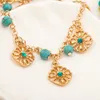 S3187 Fashion Jewelry Retro Beaded Bracelets Turquoise Beads Charms Flower Pendant Bracelet