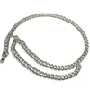 Belts 2022 Fashion Women's Gold Metal Long Tassel Chain Belt Female Waistband Wedding Dress Straps Accessories