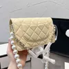 CC Bag Shopping Bags Pearl Double Chain Woc Designer Six Colors 19 Premium Lambskin Classic Quilted Silver Metal Buckle Flap Shoulder Crossb