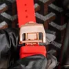 비즈니스 레저 Richa Watch RM07 01 자동 기계 전체 다이아몬드 로즈 골드 케이스 테이프 공장 Watch Watch