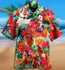 Erkekler Sıradan Gömlekler 2022 Horoz Erkekler Yaz 3d Baskı Plajı Moda Hawaii Kısa Kol Üstleri