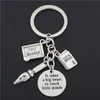 1 PCS KeyChain Apple Charms Word Microscope Biologi Unik nyckelring Biochemistry Teacher Gift