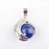 Natural Stone Lapis Lazuli Pendants Round Ball Bead Dragon Claw Crystal Reiki Chakra Women Dangle Pendant Gift N3113