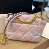 CC Bag Shopping Bags Mermaid Pink Gradient 19 Series Jumbo Flap Bag Lambskin Classic Quilted Check Totes Gold and Silver Hardware Chain Cros