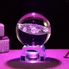 Dekorativa figurer Musikl￥da Crystal Ball Snow Globe Glass Lights Universe Moon Galaxys Earth Crafts Home Desktop Decor Girl Friend's