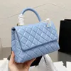 CC Bag Shopping Bags Classic Coco Tote Designer Mini Top Caviar Calf Leather Quilted Plaid Chain Handle Single Flap Selzburg Luxury Crossbod