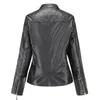 Veste en cuir femme femmes Moto Biker fermeture éclair 2023 automne Femme manteaux noir marron kaki rouge gris Veste Cuir Femme Chaqueta Mujer