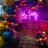 Custom Made Let039s Party Lets LED Neon Sign Wandlampen Bruiloft Etalage Restaurant Verjaardag Decoratie227k9980746