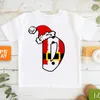 Gömlekler 2022 Komik Noel Şapkası Tshirt Mektupları A-Z Merry T-Shirt Çocuk Kıyafetleri Erkek Kızlar Tişört Kısa Kollu T-Shirts