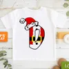 Chemises 2022 drôle chapeau de noël T-Shirt lettres A-Z joyeux T-Shirt enfants vêtements garçons filles T-Shirt à manches courtes T-Shirts hauts