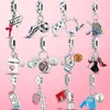 925 Merficas de charme prateado Dangle Sport Love Yoga Car Motorcycle Dangle Bad Fit Pandora Charms Bracelet Diy Acessórios