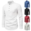 Men's Polos Quick Dry Stylish Stand Collar Autumn Shirt Slim Buttons For Interview