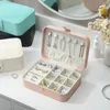 Sieradenzakken 2022 Portable Box Organizer Display Case Travel Pu Leather Storage Earring Boxes Juweliers Joyero