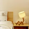 Table Lamps Wood Robot Shape Folding Lamp Creative European Night Light Fashion Bedroom Study Bedside Shade Desk