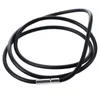 CHOKER 25,5 дюймов 3 мм резиновое ожерелье шнура с закрытием из нержавеющей стали - черное