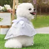 Köpek giyim moda pullu süslü elbise yaz bow-düğüm prenses kıyafetleri düğün için Noel etek pet s-2xl