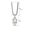 Pendentif Colliers J60E 68cm Mode en acier inoxydable mobile robot chaîne collier long pull bijoux cadeau pour hommes femmes