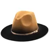 Small Hat Winter Winter Men S Damas Nuevo Fedora Fedora Fedora Hat europeo y americano Big Brim Top Cross-Bord