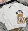 Kids Sweatshirts Boys Girls Fashion Bear Letter Printed Streetwear Hiphop Pullover Tops Children Casual Sweatshirt Baby Clothing White Pink Autumn Winter