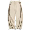 Calça masculina masculino bordado bordado bordado rastrear calças de traje de trave harajuku hiphop lateral hiphop lateral lateral lateral elástica cintura calça de moletom
