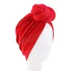 Große geknotete Turban-Mütze, Kopfwickel, afrikanischer Twist-Kopfwickel, dehnbar, muslimische Damen-Haar-Accessoires, Indien-Hut, Chemo-Mütze