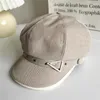 Beretten achthoekige hoeden voor vrouwen eenvoudige riem gespog Koreaanse kunstschilder petten wilde retro baret outdoor vrouwelijke casual hoed