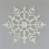 Kerstdecoraties Sneeuwvlok Party Supplies Decor ornamenten Tree Gold Powder Plastic Snow 6pcs