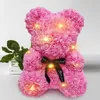Flores decorativas Drop de 25 cm Teddy Rose Bear Artificial para mujeres Valentín Boda Boda Regalo Regalo Decoración del hogar