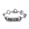 Link Bracelets Tide Male Jewelry Domineering Exaggerated Personality Punk Skull Titanium Steel Men's Bracelet