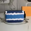 Escale Handbag Women Purse Mini Designer Clutch Hobos Bag Silver Chain New Tie Tie Dye Giant Series Small Acts191J