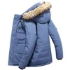 Mens Down Parkas Winter Jackets män päls varm tjock bomull multipocket huva parkas mens casual mode varma rockar plus storlek 5xl 6xl överrock 220902